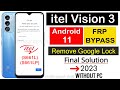 itel Vision 3 Frp Bypass Android 11 | Itel (S661L) Google Account Unlock |  itel S661LP Frp Bypass