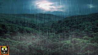 Rainforest Thunderstorm with Rain, Thunder and Jungle Animal Noises for Sleep, Relaxation | 12 Hours