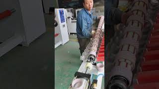 Super clear transparent adhesive BOPP packing tape jumbo roll cutting rewinding slitting machine set