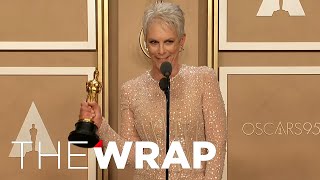 Jamie Lee Curtis Answers Questions Backstage After Best Supporting Actress Oscar Win