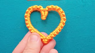 Como fazer Coração Macrame,How to Macrame Heart.♥️🥰