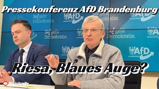 Dr. Berndt \u0026 Dennis Hohloch zu Riesa und blauem Auge, AfD Brandenburg Pressekonferenz 14.1.25