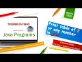 print table of 2 in java using for loop | multiplication table in java using scanner #java