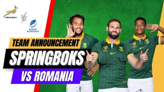 SPRINGBOKS TEAM VS ROMANIA  | South Africa vs Romania | Springboks Player Profiles