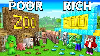 JJ and Mikey: POOR vs RICH Mobs ZOO Survive Battle in Minecraft - Maizen