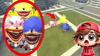 My drone CATCHES SONIC SPIDER TRAIN, AMY ROSE and Shadow Sonic in REAL LIFE in Garry's Mod!