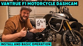 Vantrue F1 Motorcycle Dashcam Install and Basic Operation!!
