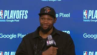 Kevin Durant talks the Wolves sweep & Anthony Edwards, FULL Postgame Interview