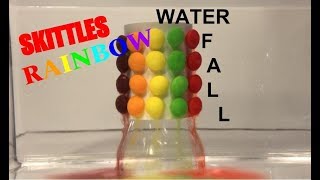 Skittles Rainbow Waterfall (Skittles Candy Science experiments)