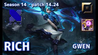 【KRサーバー/C1】DRX Rich グウェン(Gwen) VS レネクトン(Renekton) TOP - Patch14.24 KR Ranked【LoL】