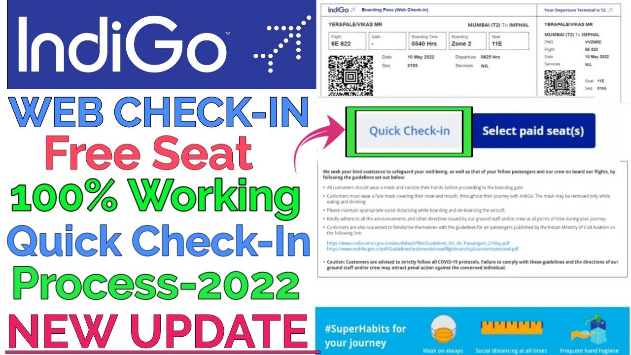 Indigo Web Check-in With Free Seat | Quick Web Check-in Process Indigo ...