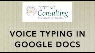 Tech Tips How to Use Voice Typing in Google Docs