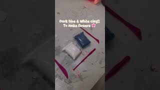 “Making “A Flower Clay Art!💙🤍🌸” #art #aesthetic #clayart #diy #subscribe #claying