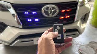 Red and Blue Flashers Installing in Toyota Fortuner - Star Car Decor \u0026 Accessories