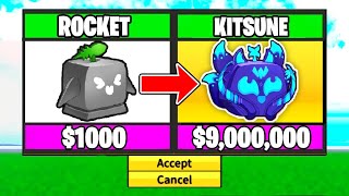 Trading From Rocket to Kitsune in Blox Fruits!