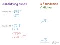 Simplifying surds | Higher GCSE | JaggersMaths