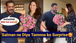 OMG🥰Salman Khan Surprises His Girlfriend Tamanna Bhatia With Beautiful Flowers| Tamanna with salman