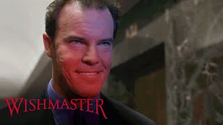 The Djinn Hassles The Security Guard At The Front Door | Wishmaster