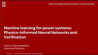 (IEEE BDA Tutorial Series) Physics-Informed Neural Networks and Verification (Machine Learning)