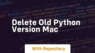delete old python version mac