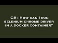 C# : How can I run selenium chrome driver in a docker container?