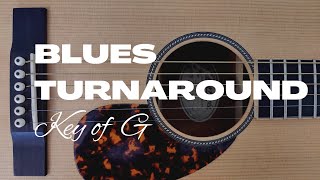 Learn an acoustic blues turnaround (G) | 12 bar blues turnaround guitar tutorial