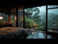 cozy rain sounds on a traditional tiled roof a tranquil night