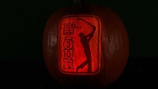 PGA TOUR logo pumpkin carving time-lapse