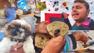 Kulche Chole Khaenge 😍 Puppy Uth Gaya | Flying Kite On Roof Looting Kite