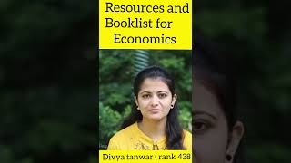 Booklist and Resources  for economics for UPSC CSE | Divya tanwar ( AIR 438)| #heavenlbsnaa