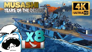 Battleship Musashi: 8 ships destroyed - World of Warships