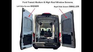 Window Safety Screens to fit Ford Transit Medium and High Roof, Installation Manual for REAR Doors.