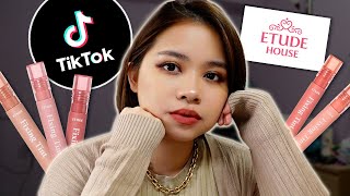 WHY THE TIKTOK HYPE? ETUDE HOUSE FIXING LIP TINT | REVIEW \u0026 LIVE LIP SWATCHES