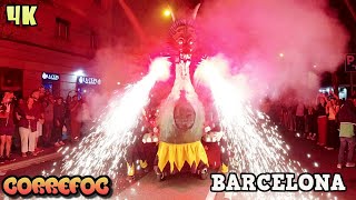 Barceloneta Festa Major 2024 | CORREFOC FOC BESTIAL Barcelona 4K