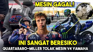 TERLALU BERISIKO! Mesin V4 Yamaha M1 ditolak Mentah-mentah oleh Quartararo dan Miller!