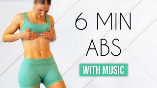 6 MIN FLAT ABS WORKOUT - with music (At Home No Equipment)