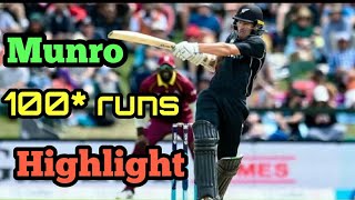 Carlin Munro century Nz vs wi 3rd T20 match highlight