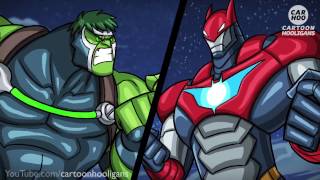 BANE x HULK vs IRONMAN x BATMAN [ Marvel & DC Superheroes Parody ]