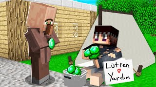 SAHTE EVSİZ OLUP KÖYLÜLERİ KANDIRDIM 😱 - Minecraft