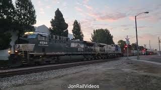 8/13/23 Pre: BNSF QNYCLAC with NS 4046 \u0026 NS 4001 passes Los Nietos/Santa Fe Springs crossings