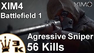 XIM4 - Battlefield 1 56 Kills Agressive Sniper Gewehr M.95 Gameplay on Suez (PS4)