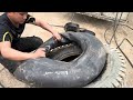 repair damaged truck tires along the road