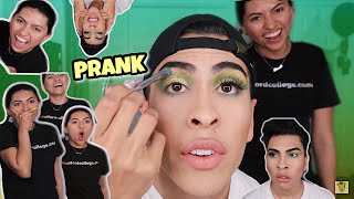 I DID MY MAKEUP HORRIBLY TO SEE HOW MY HERMANA WOULD REACT!! | Louie's Life