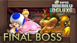 New Super Mario Bros. U Deluxe: Final Boss with BLUE TOAD & Peachette + Ending