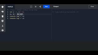 JavaScript Interview Question: Swap two numbers without a temp variable.