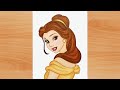 Beauty and the beast – Belle | How to draw Disney belle easily | For beginners | Disney Drawing