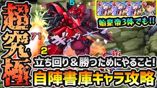 【超究極シャア＆サザビー】※勝てない人必見！手持ち少ない方でも勝利へ！ギミックの仕様やダメージ量、クエスト全体の有益な情報を詳しく紹介。自陣書庫キャラ(始皇帝)パーティで攻略解説【けーどら】