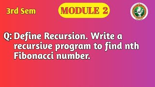 VTU OOP with Java Module 2 | Recursion & Fibonacci Program | BCS306A