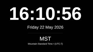 🕒 LIVE: Mountain Standard Time (MST) Clock | Denver, Phoenix, Salt Lake City | 24/7 US Clock