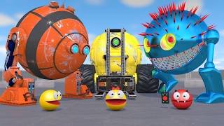 PACMAN & ROBOT PACMAN VS MONSTER ROBOTS || GAME-INSPIRED 3D CGI ANIMATION LIVE EDITION